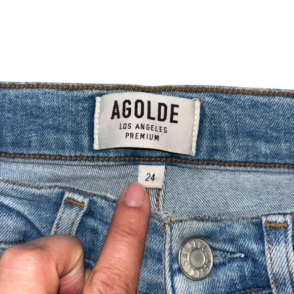 Agolde Light Wash Distressed Skinny Jeans Women’s 24 Casual Classic Beach Preppy - Picture 8 of 10